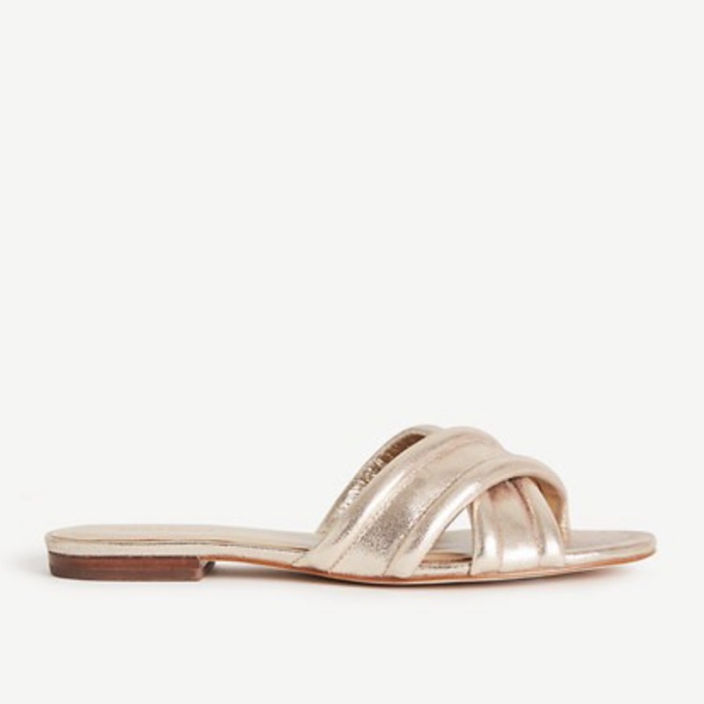 Ann Taylor Gretel Metallic Leather Slides